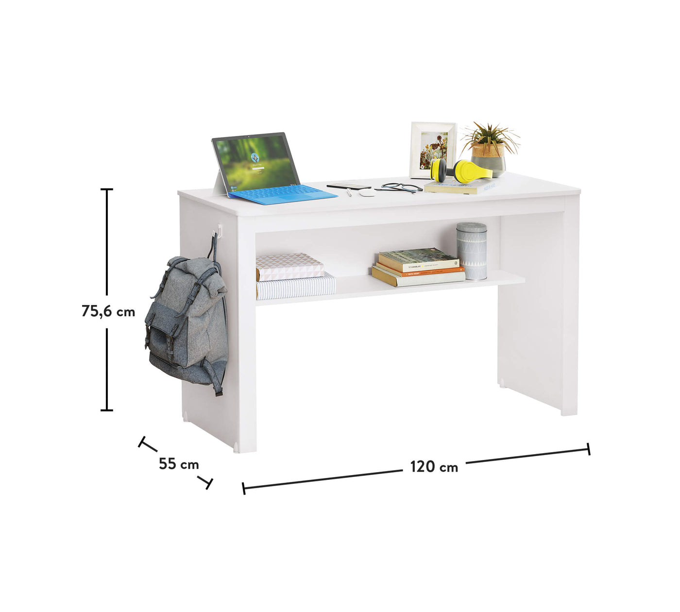 Line Study Desk White