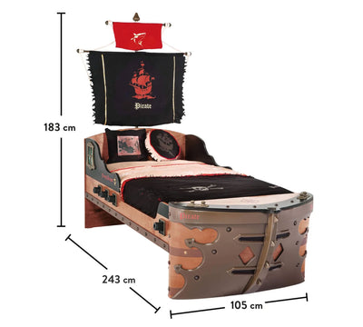 Pirate Schiff-Bett (90x190 cm)