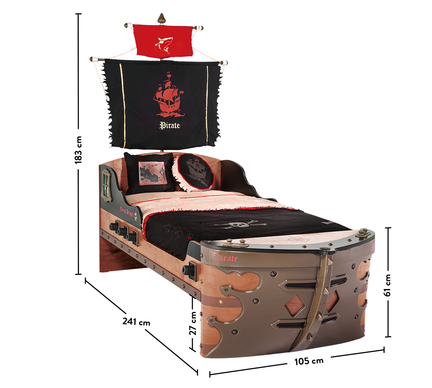 Pirate Ship Bed (90x190 cm)