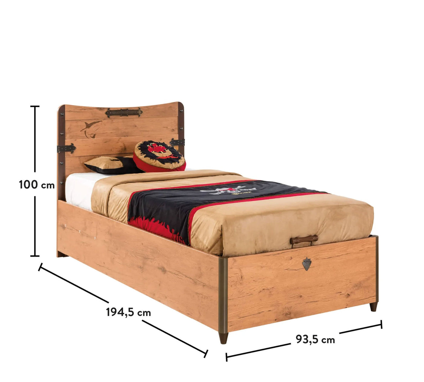 Pirate Bett mit Stauraum (90x190 cm)