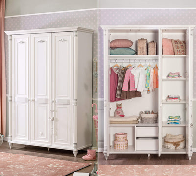 Romantic Kleiderschrank mit 3 Türen