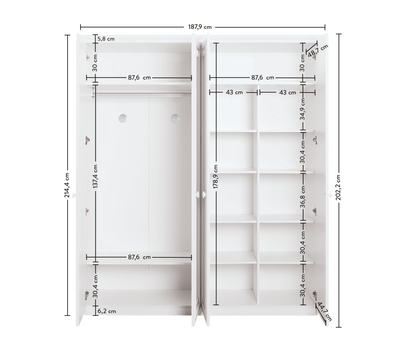 Romantica 4 Doors Wardrobe