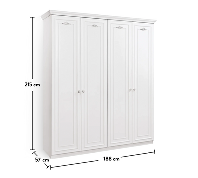 Romantica 4 Doors Wardrobe