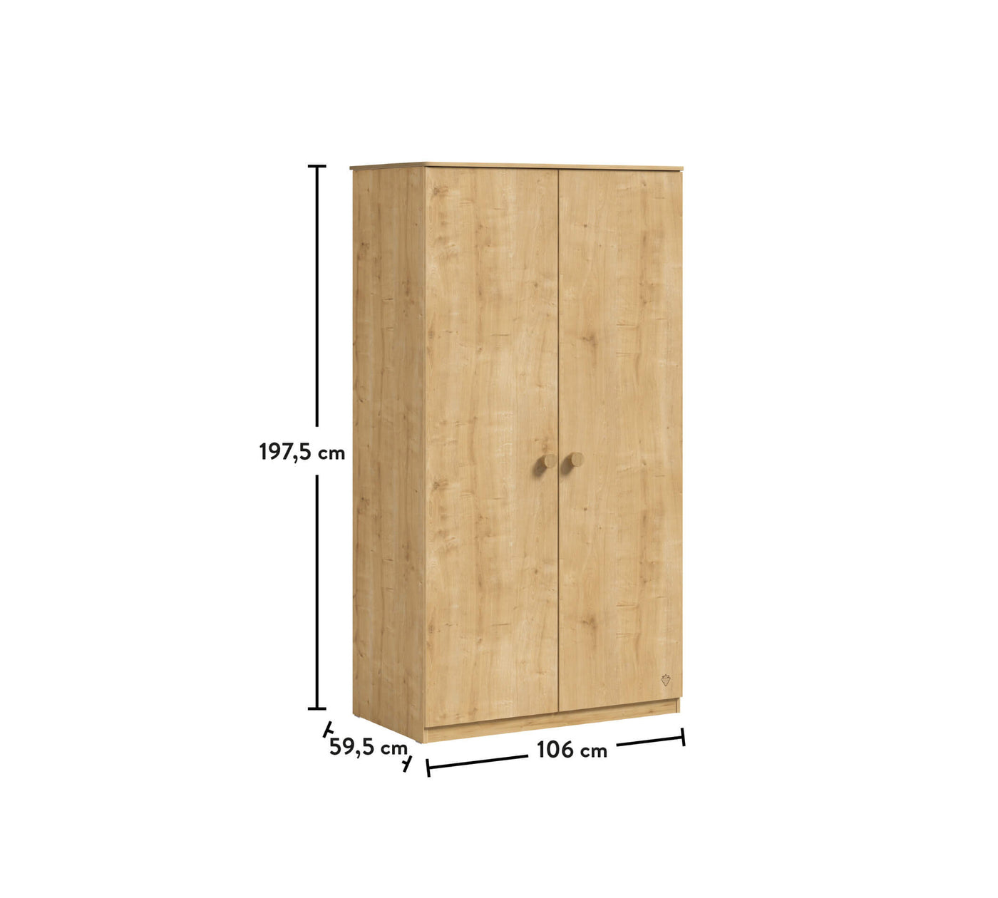 Mocha 2 Doors Wardrobe