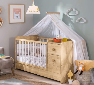 Mocha St Convertible Baby Bed (75x160 cm)