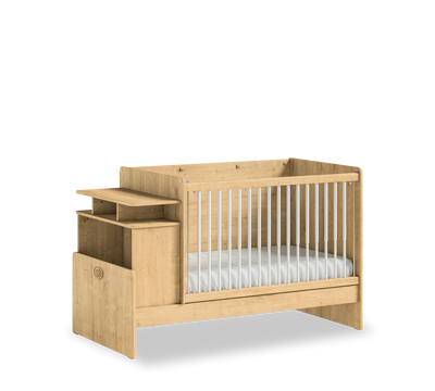 Mocha Cotton Umbaubares Bett mit Tisch (höhenverstellbar) (70x115-70x145 cm)