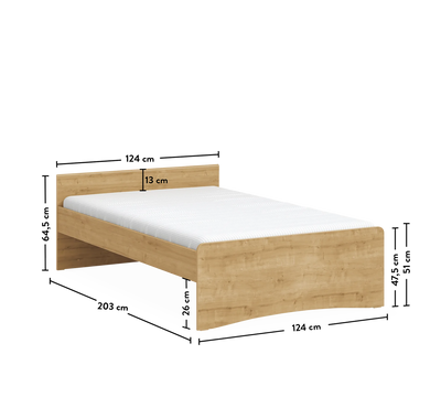 Mocha Headless Bed (120x200 cm)