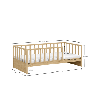 Mocha Alpha Bed Without Roof (100x200 cm)