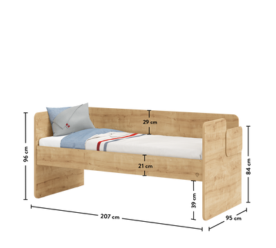 Mocha Studio Upper Bed Oak (90x200 cm)