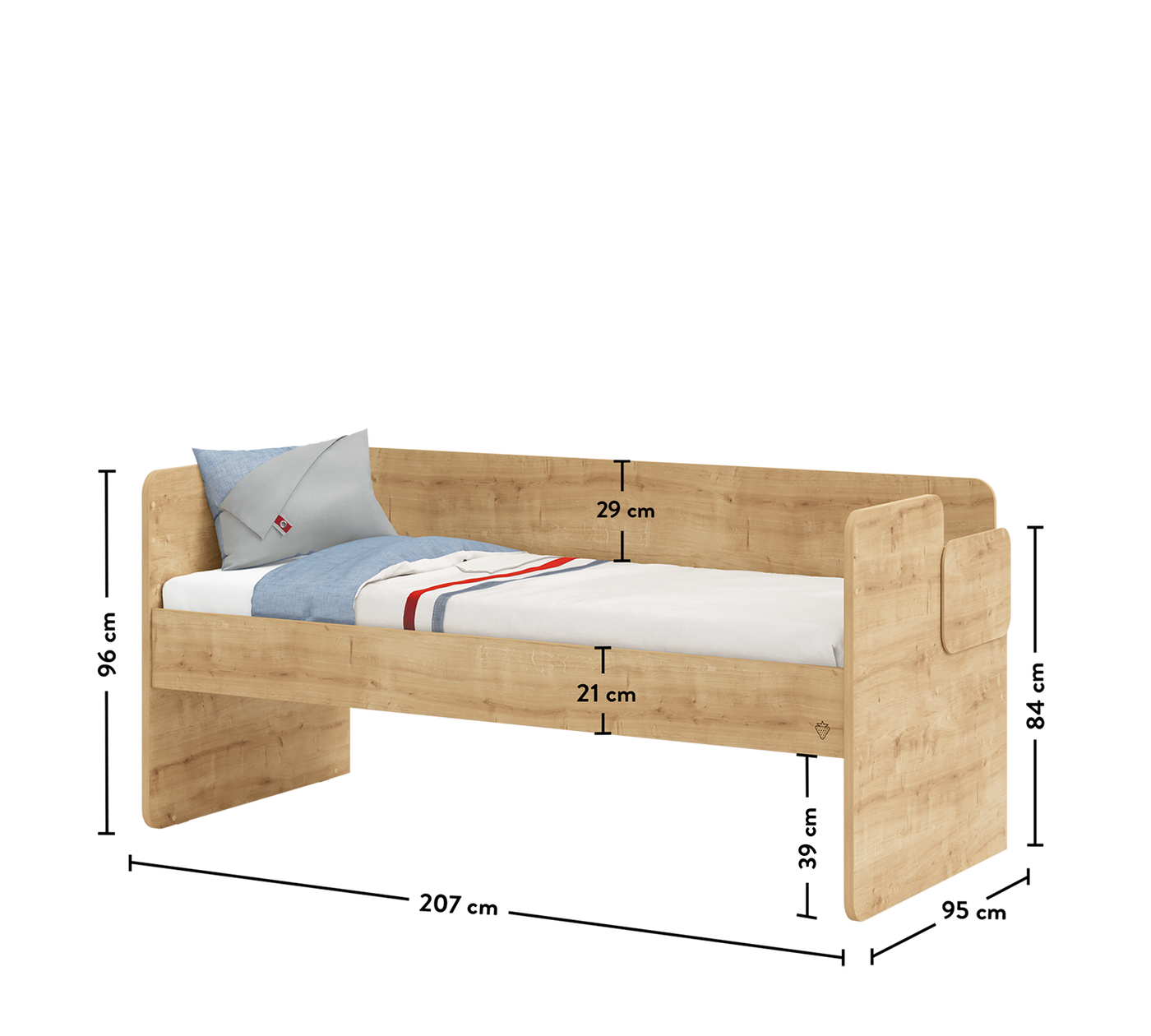 Mocha Studio Upper Bed Oak (90x200 cm)