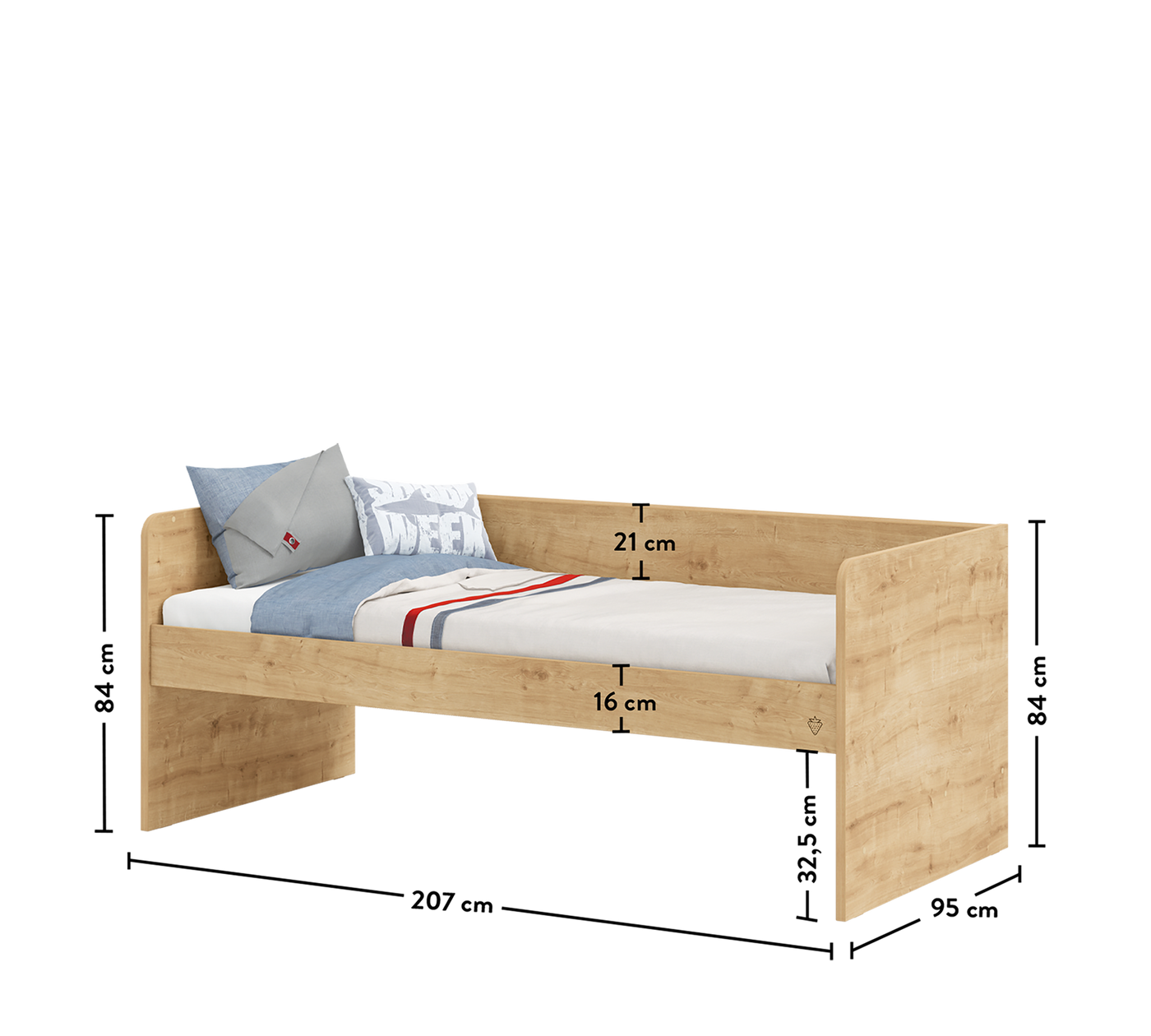 Mocha Studio Bed Oak (90x200 cm)