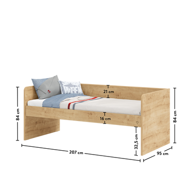 Mocha Studio Bed Oak (90x200 cm)