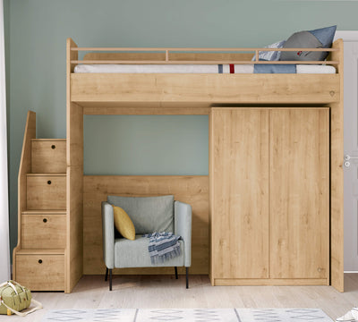 Mocha Studio Staircase With Cabinet Oak