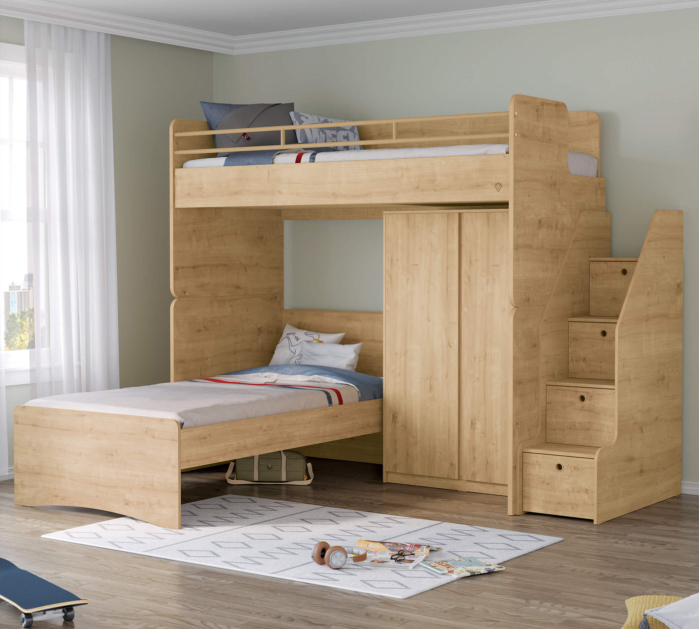 Mocha Studio Staircase With Cabinet Oak