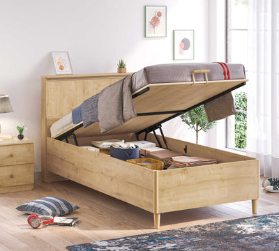 Mocha Headless Bed With Base (120x200 cm)