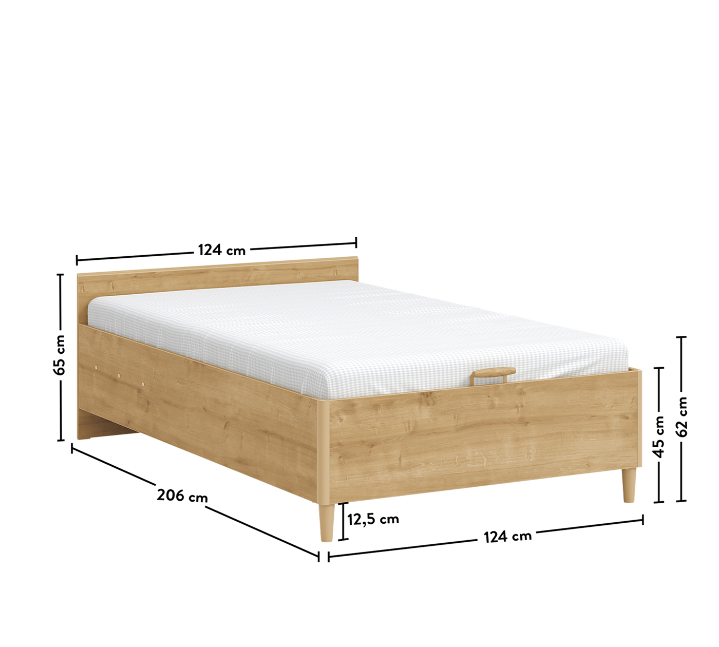 Mocha Headless Bed With Base (120x200 cm)