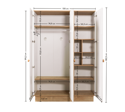 Natura Baby 3 Doors Wardrobe