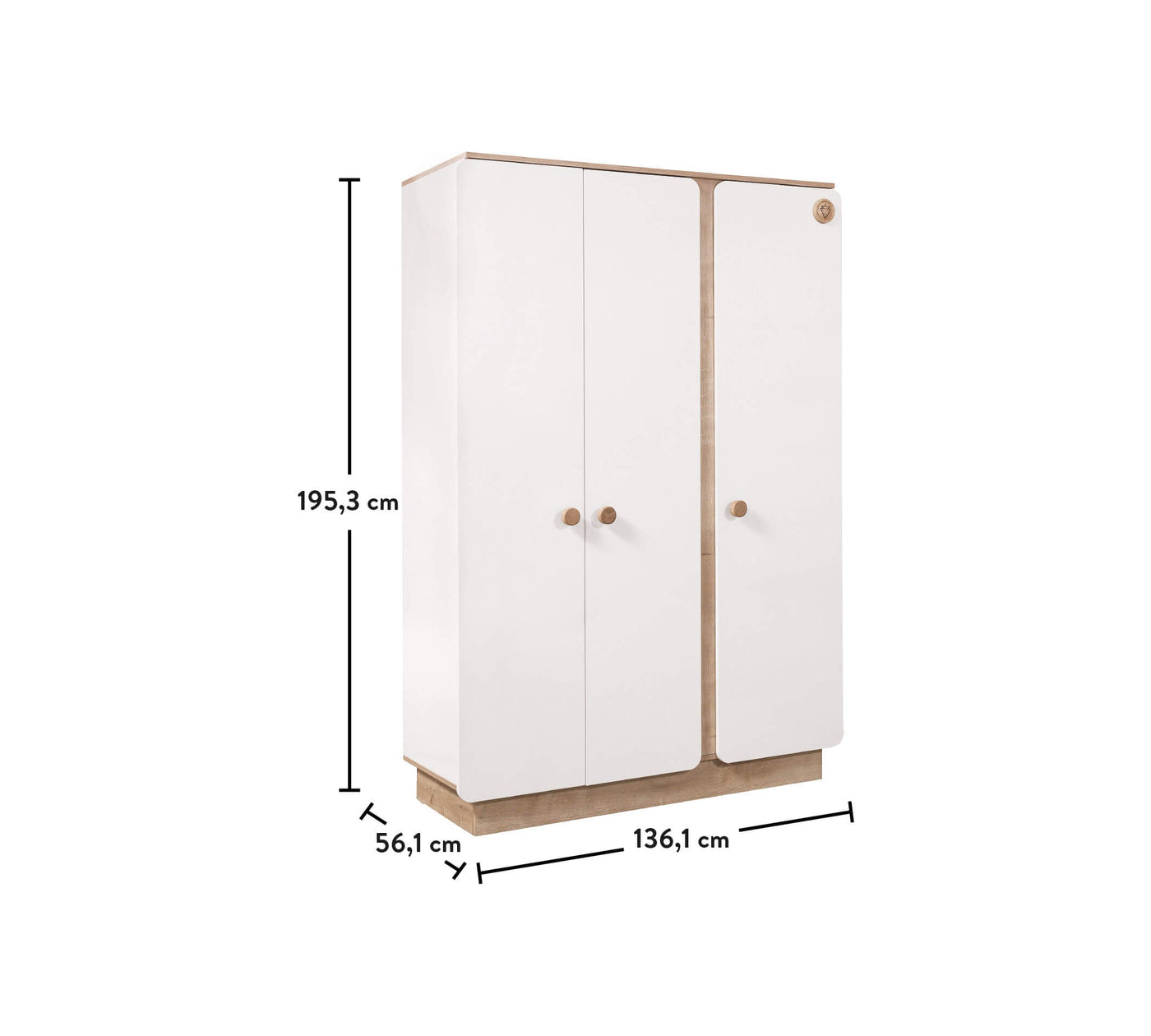 Natura Baby 3 Doors Wardrobe
