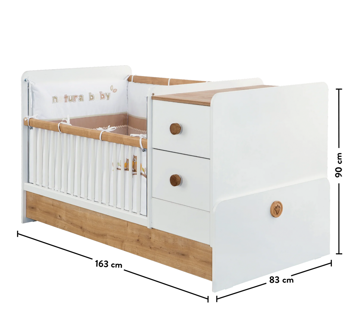 Natura Baby St سرير - أطفال صغار قابل للتكبير (75x160 سم)