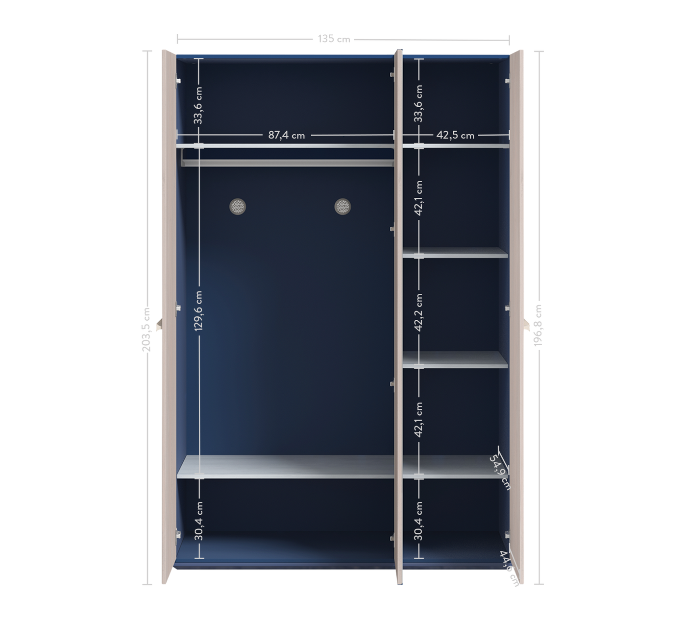 Trio 3 Doors Wardrobe