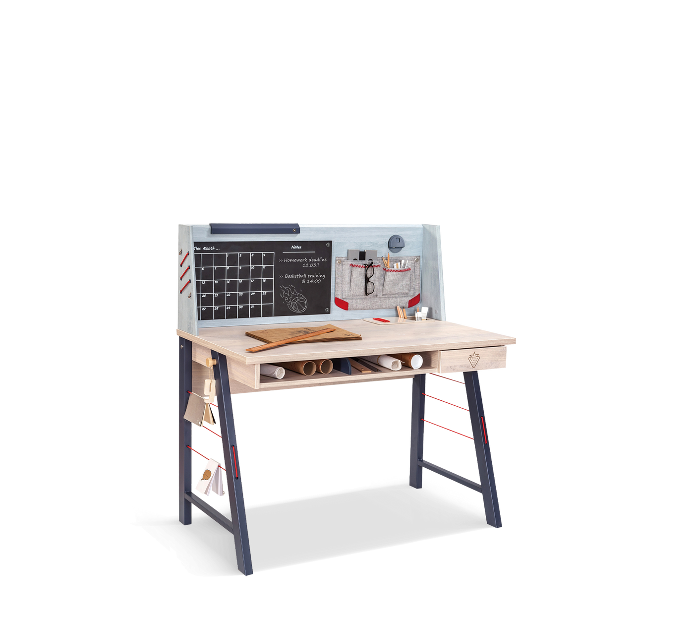 Trio Medium Study Desk (With Unit)