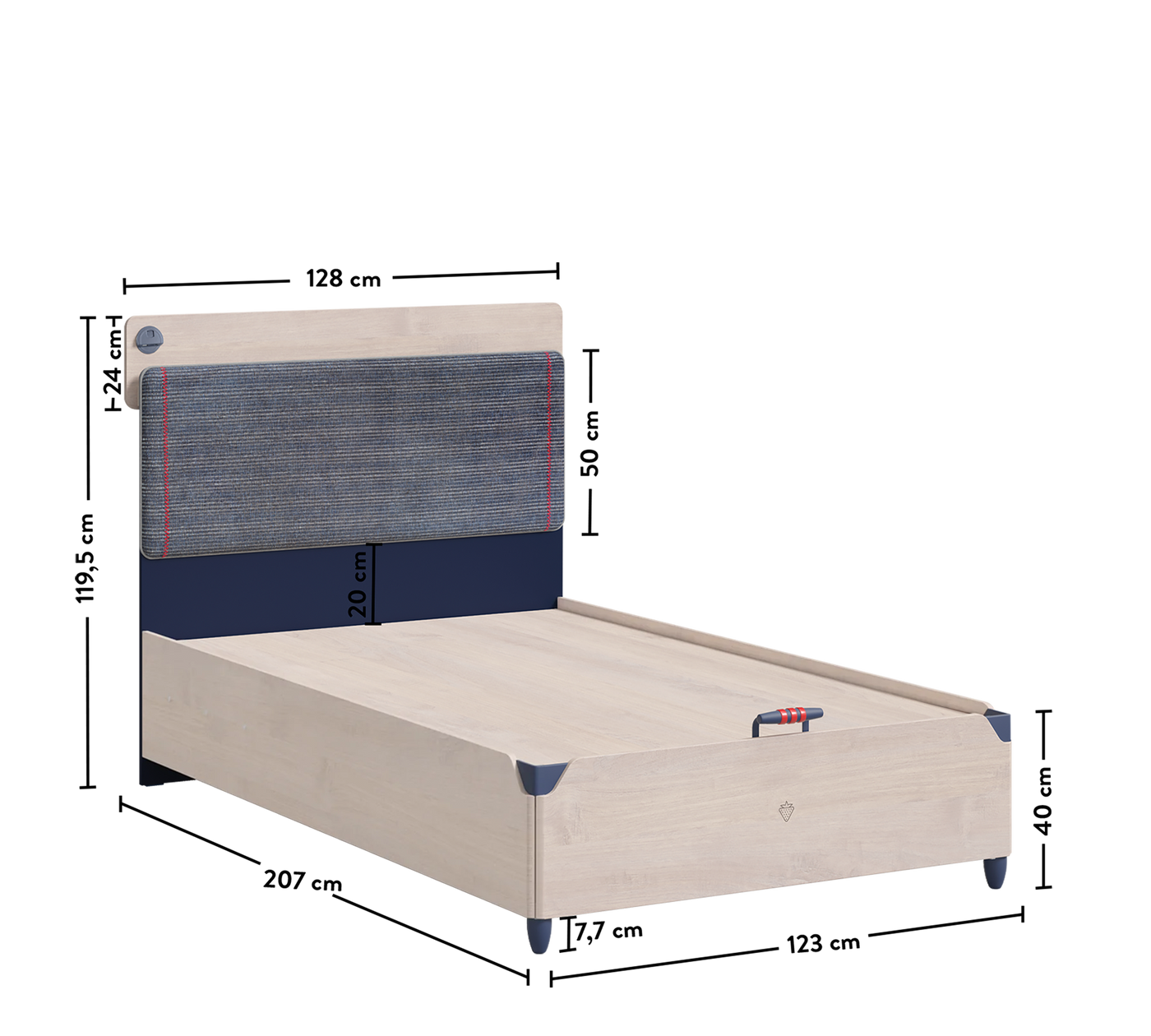 Trio Line Bed With Base