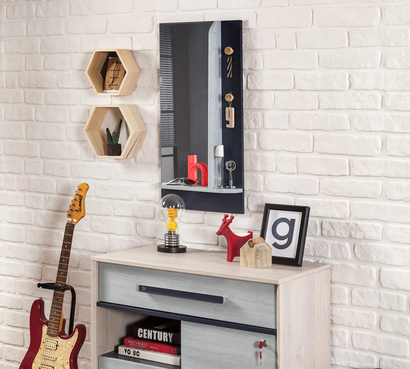 Trio Wall Mirror With Shelf