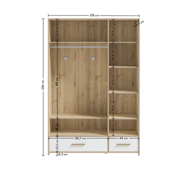 Modera Kleiderschrank mit 3 Türen