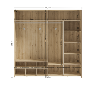 Modera 4 Doors Wardrobe