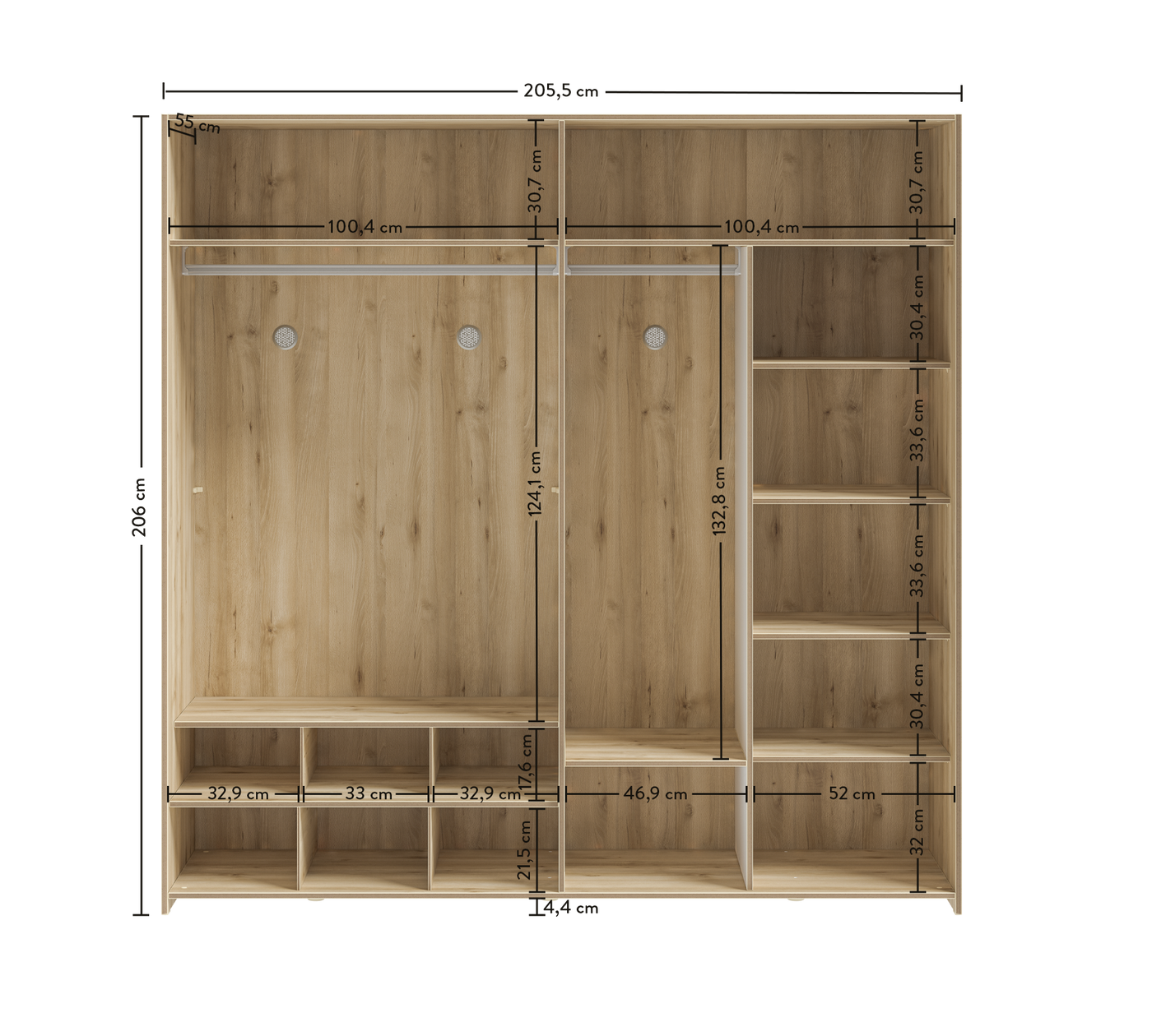 Modera 4 Doors Wardrobe