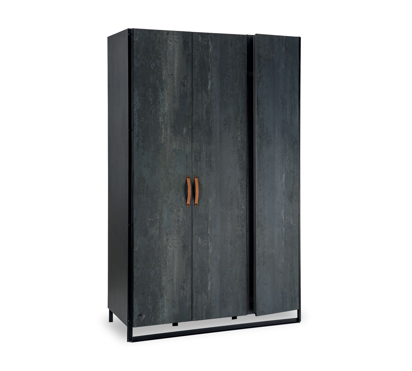 Dark Metal 3 Doors Wardrobe