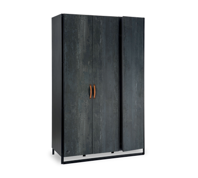 Dark Metal 3 Doors Wardrobe