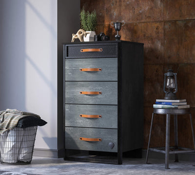 Dark Metal Tall Dresser