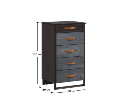 Dark Metal Tall Dresser