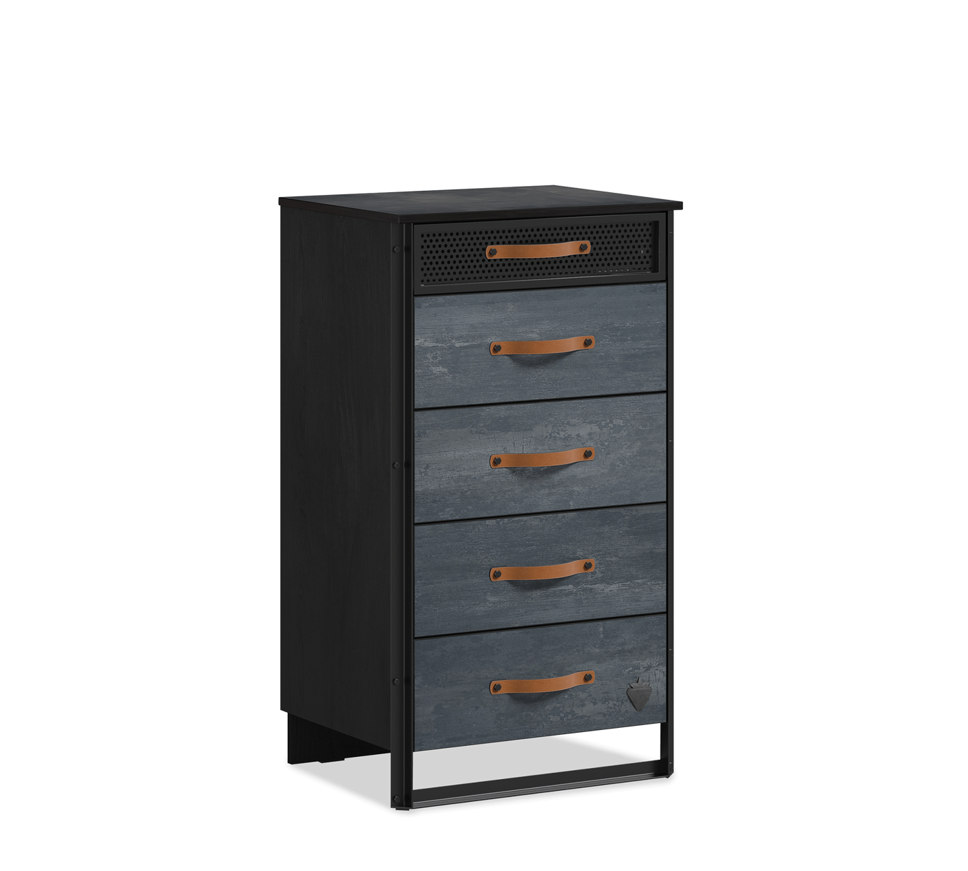 Dark Metal Tall Dresser