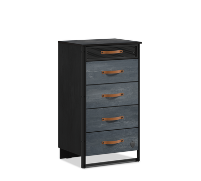 Dark Metal Tall Dresser