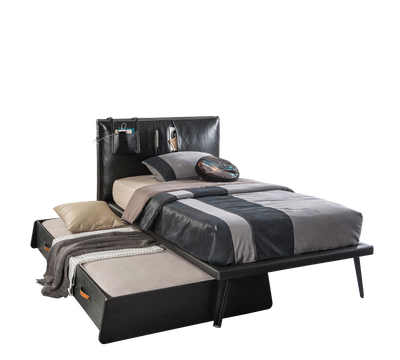 Dark Metal Pull-out Bed (90x190 cm)