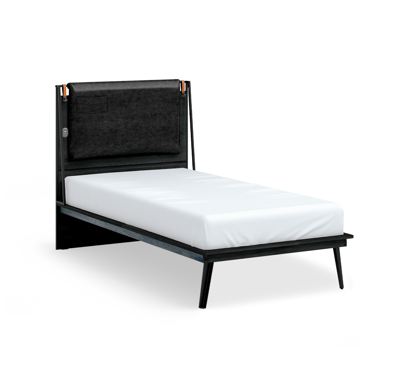 Dark Metal Line Headless Bed (100x200 cm)