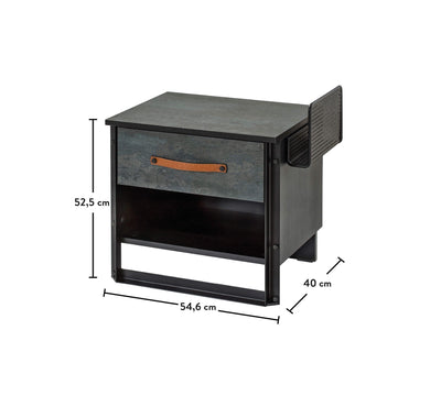 Dark Metal Nightstand