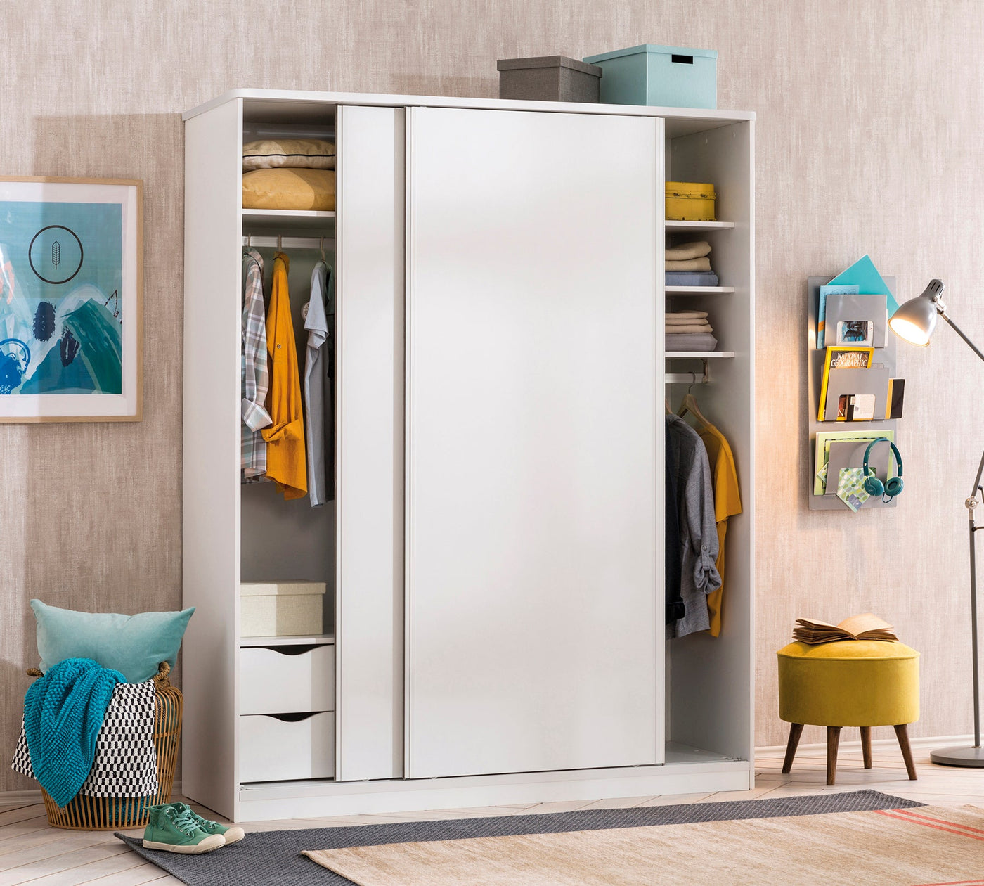 White Schiebeschrank