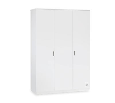 White 3 Doors Line Wardrobe