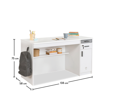 WHITE, طاولة مكتب حجم كبير
