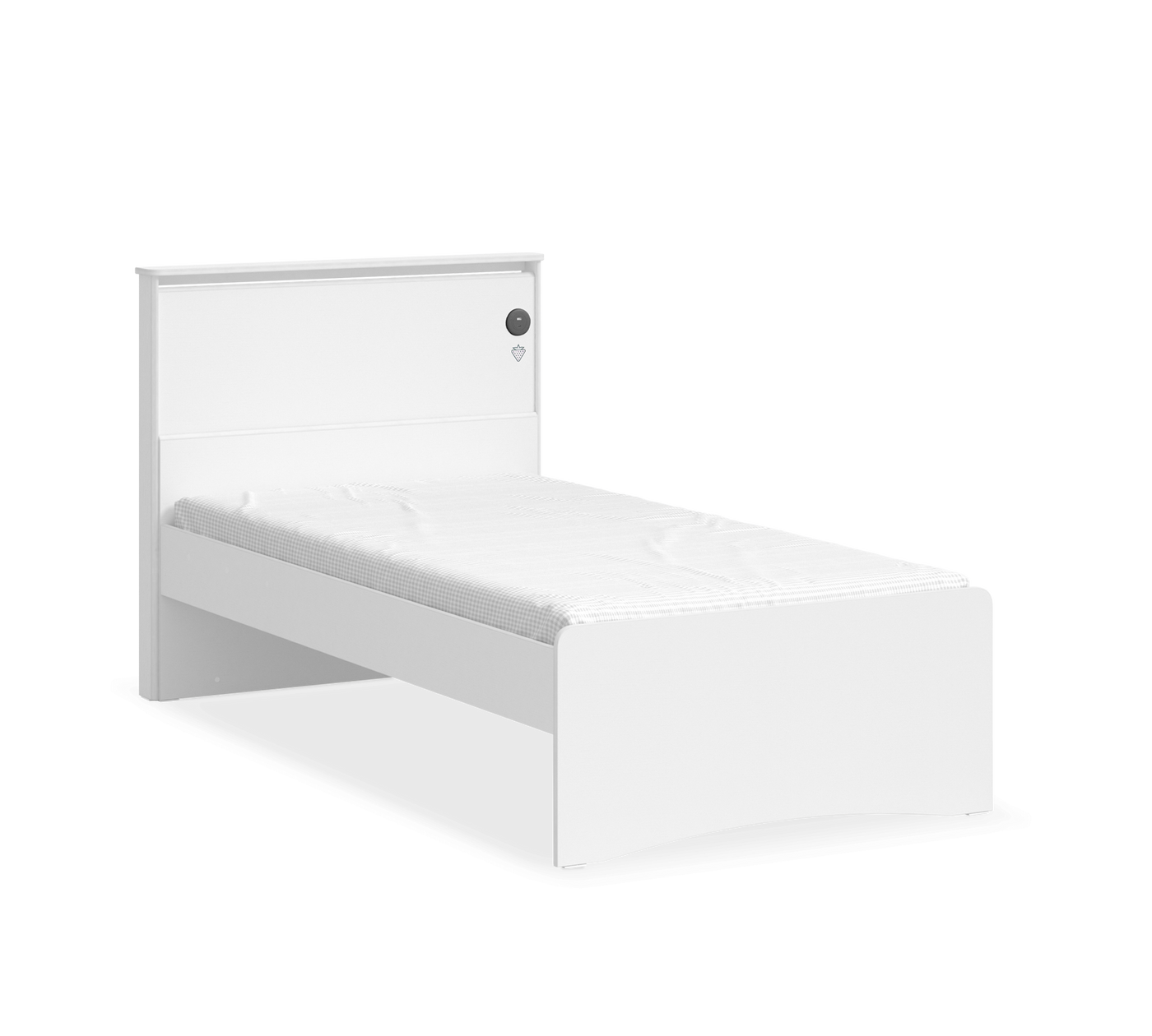 White Headless Bed (100x200 cm)