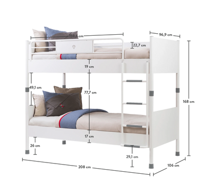 White Bunk Bed (90x200 cm)