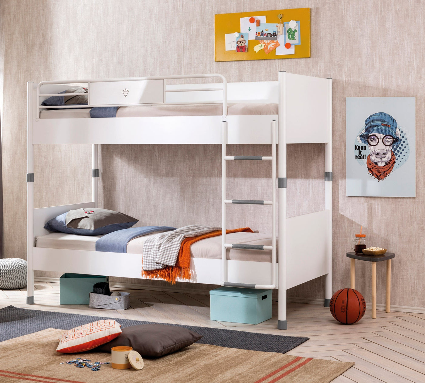 White Bunk Bed (90x200 cm)