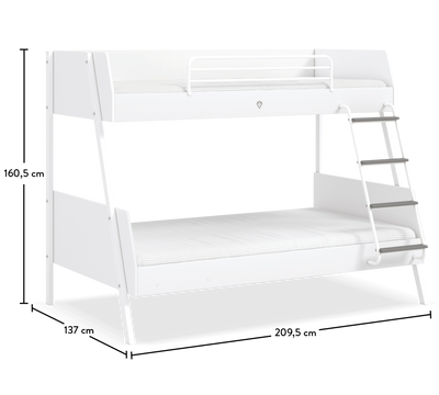 WHITE, سرير طوابق حجم كبير (90X200-120X200 سم)