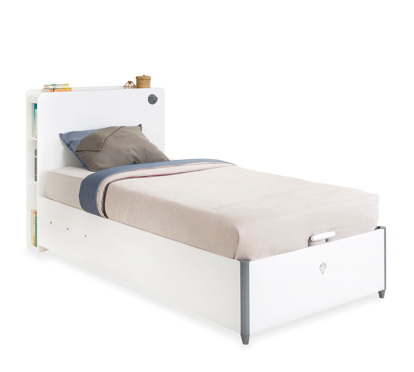 White Bed With Base (100x200 cm)