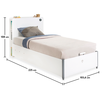 WHITE, سرير مع مخزن (100X200 سم)