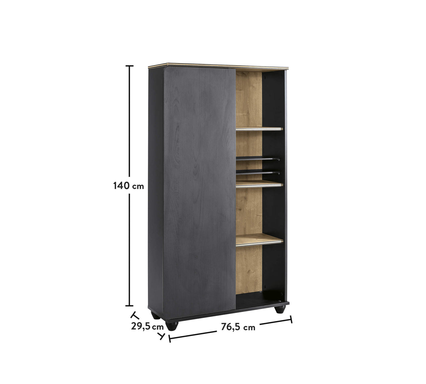 Black Bookcase With Storage