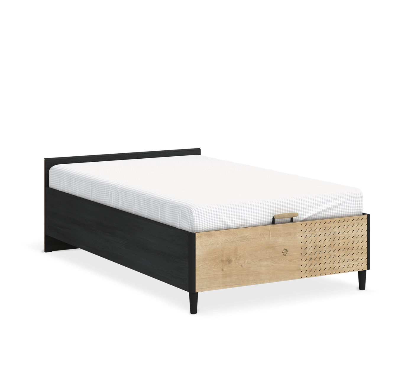 Black Headless Bed With Base (120x200 cm)